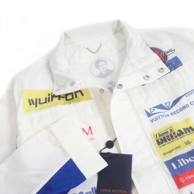 19AW Louis Vuitton 1a5did Multi-logo Nylon Windbreaker/racing Jacket White 48