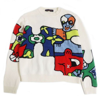 23SS Louis Vuitton 1ab4qa LV Puzzle Jacquard Crewneck Long Sleeve Knit /