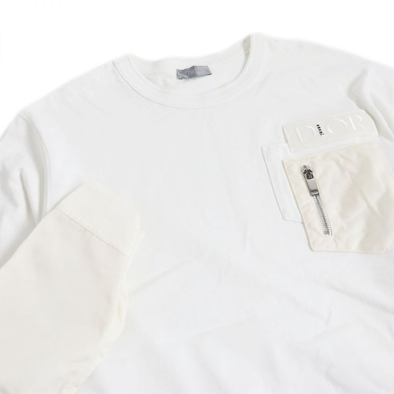 DIOR×sacai DIOR Homme Sacai 213j642a0554 Side Slit Nylon Paneled Sweatshirt/cut