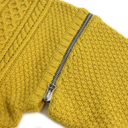 21AW Gucci 673684 Detachable Sleeves V-neck Wool 2-way Long-sleeved Cable Knit