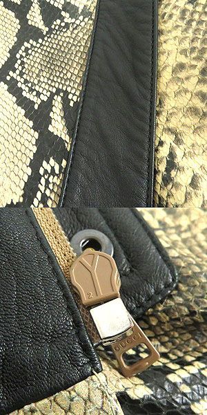 2018 Gucci/Gucci Python Shape Pressed Cowhide/lambleather 3WAY Blouson Jacket