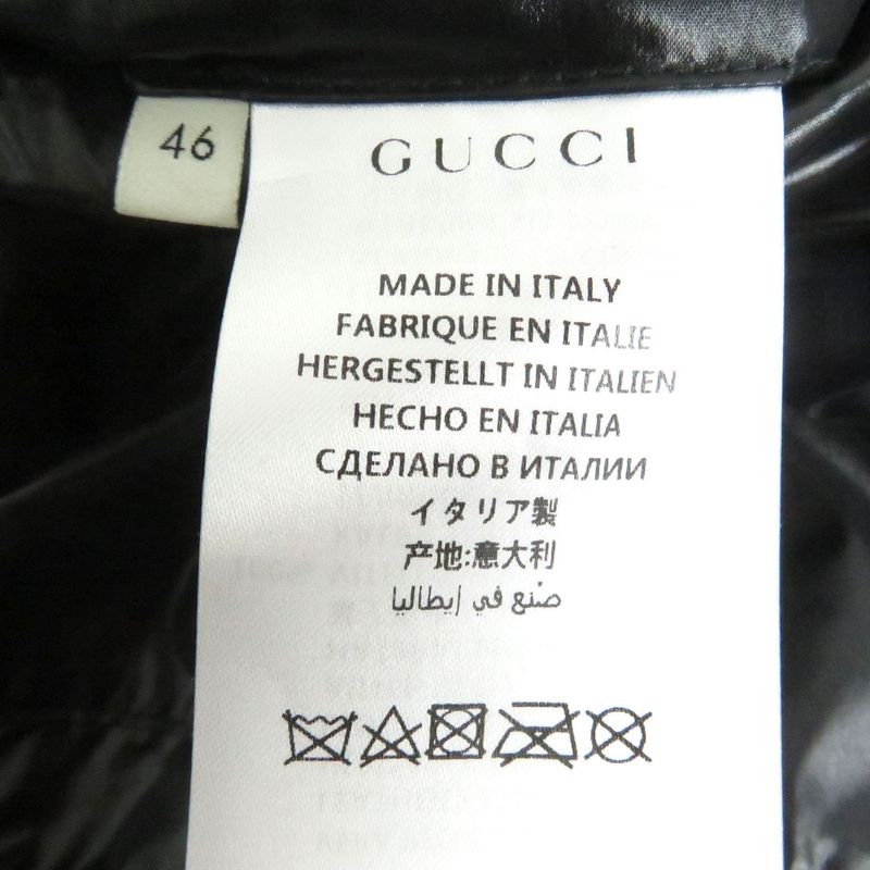 2018 Gucci/Gucci Python Shape Pressed Cowhide/lambleather 3WAY Blouson Jacket