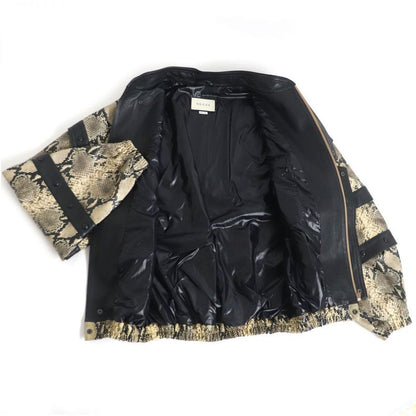 2018 Gucci/Gucci Python Shape Pressed Cowhide/lambleather 3WAY Blouson Jacket