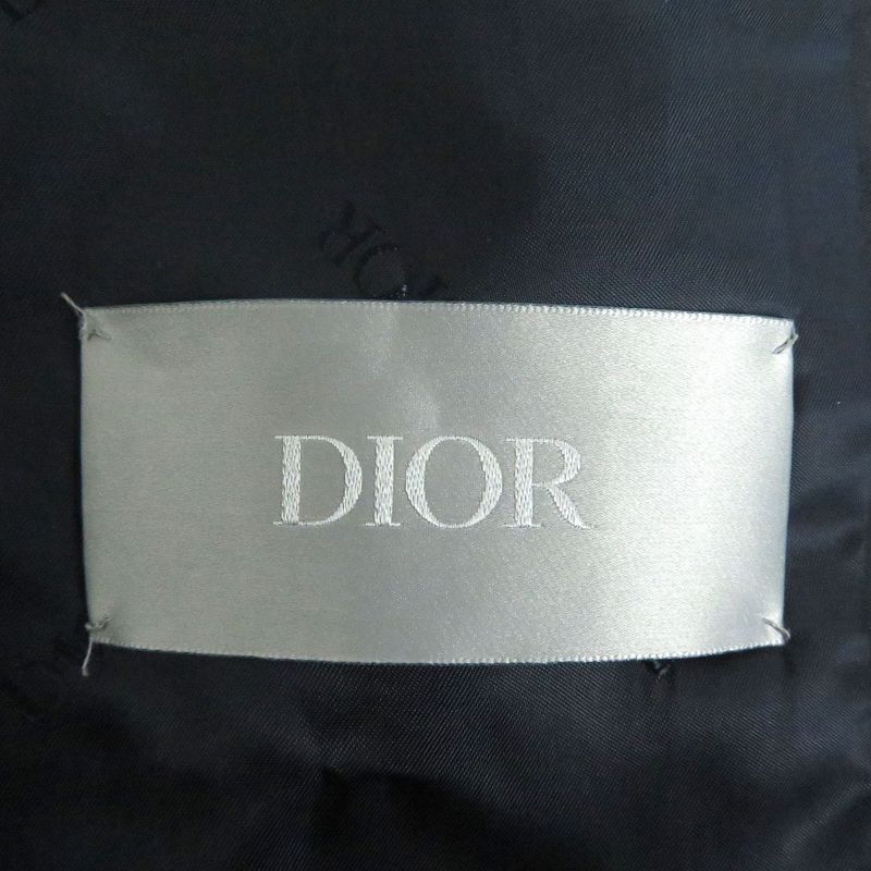 20AW DIOR Homme 013c301a4733 Saddle Arm Pockets Fly Front Stencil Collar Coat