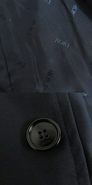 20AW DIOR Homme 013c301a4733 Saddle Arm Pockets Fly Front Stencil Collar Coat