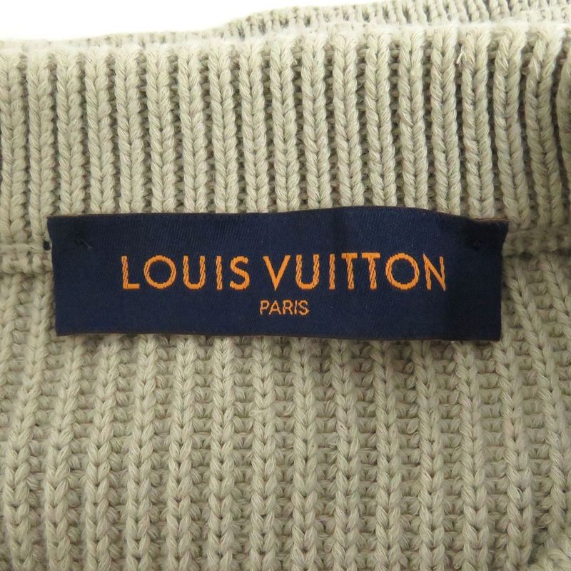 21SS Louis Vuitton 1a8p40 Stitched Teddy Cotton Pullover Long Sleeve Crewneck