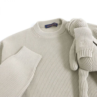 21SS Louis Vuitton 1a8p40 Stitched Teddy Cotton Pullover Long Sleeve Crewneck