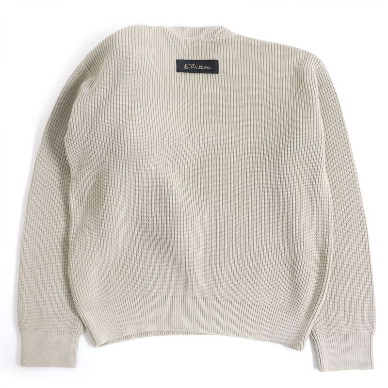 21SS Louis Vuitton 1a8p40 Stitched Teddy Cotton Pullover Long Sleeve Crewneck