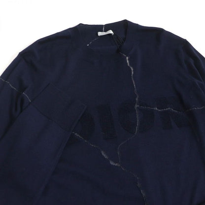 20 DIOR Homme X Daniel Arsham 023m654at090 Crack Embroidery Logo Knit Light