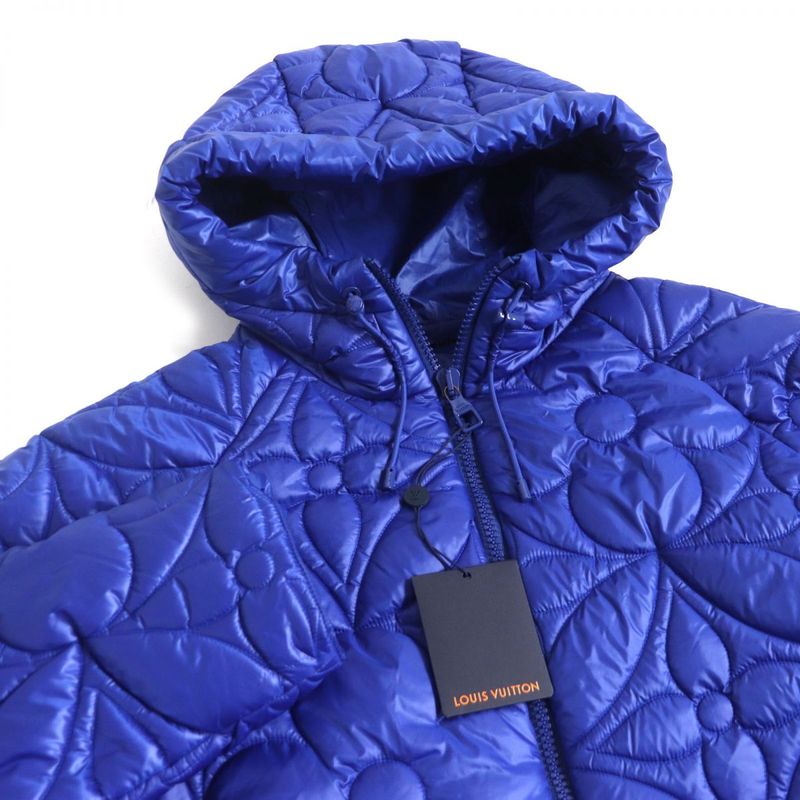 22SS Louis Vuitton 1a9fuh LVSE Flower Quilted Hoodie Jacket Blue France 50 Made