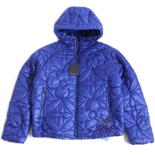 22SS Louis Vuitton 1a9fuh LVSE Flower Quilted Hoodie Jacket Blue France 50 Made