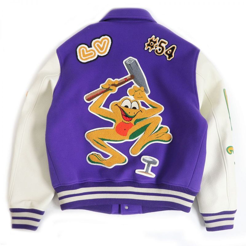 22AW Louis Vuitton 1aahh3 Multi-patch Mixed Patches Sleeve Leather Varsity