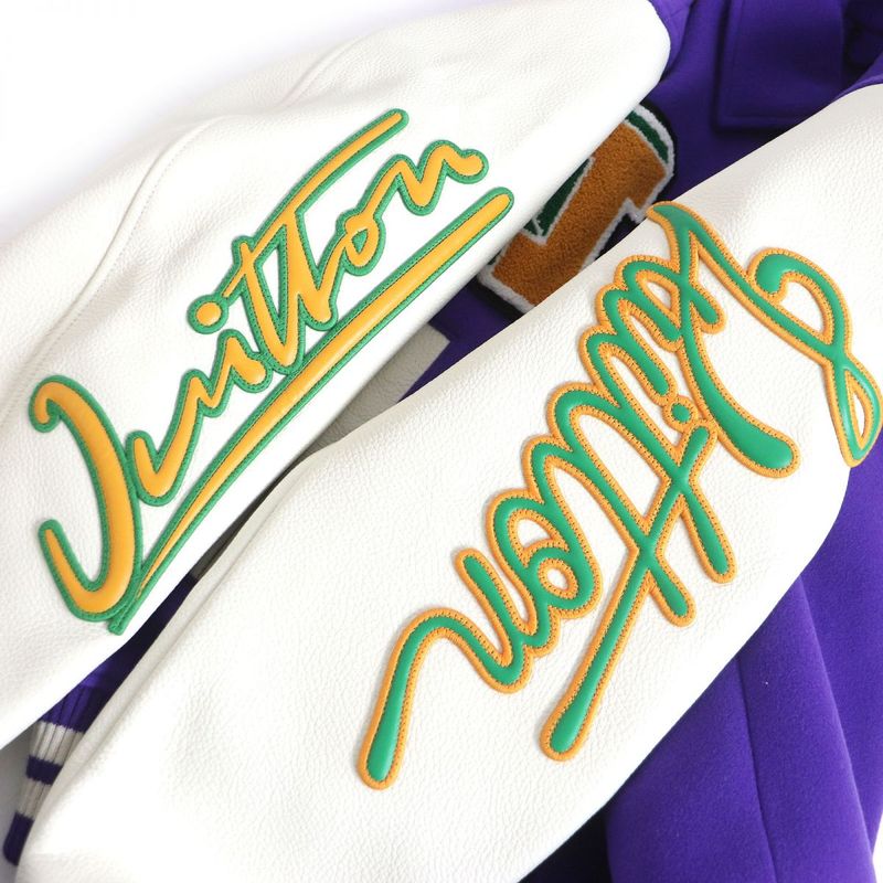 22AW Louis Vuitton 1aahh3 Multi-patch Mixed Patches Sleeve Leather Varsity