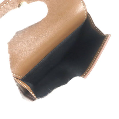 DIOR Om 2esbc110 CD Diamond Leather Trifold Wallet/compact Wallet Brown