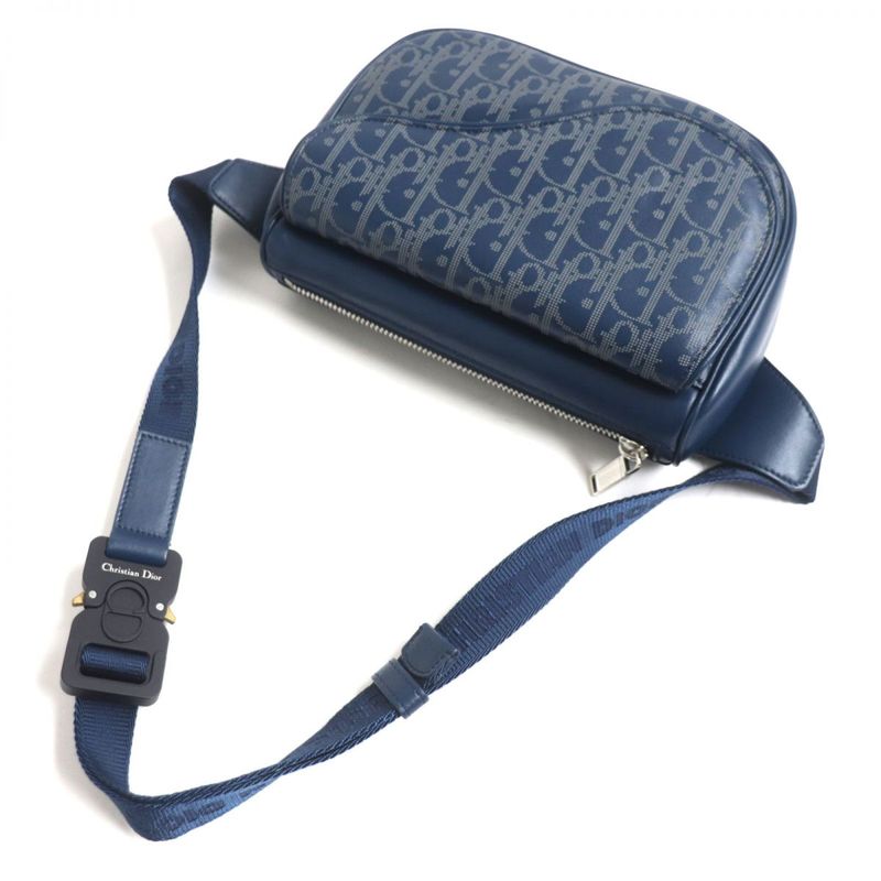 DIOR Om 1adpo223clp_h560 Oblique Galaxy World Tour Saddle Leather Belt Bag
