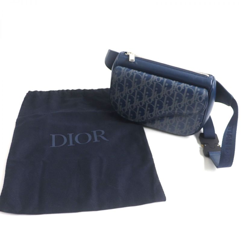 DIOR Om 1adpo223clp_h560 Oblique Galaxy World Tour Saddle Leather Belt Bag
