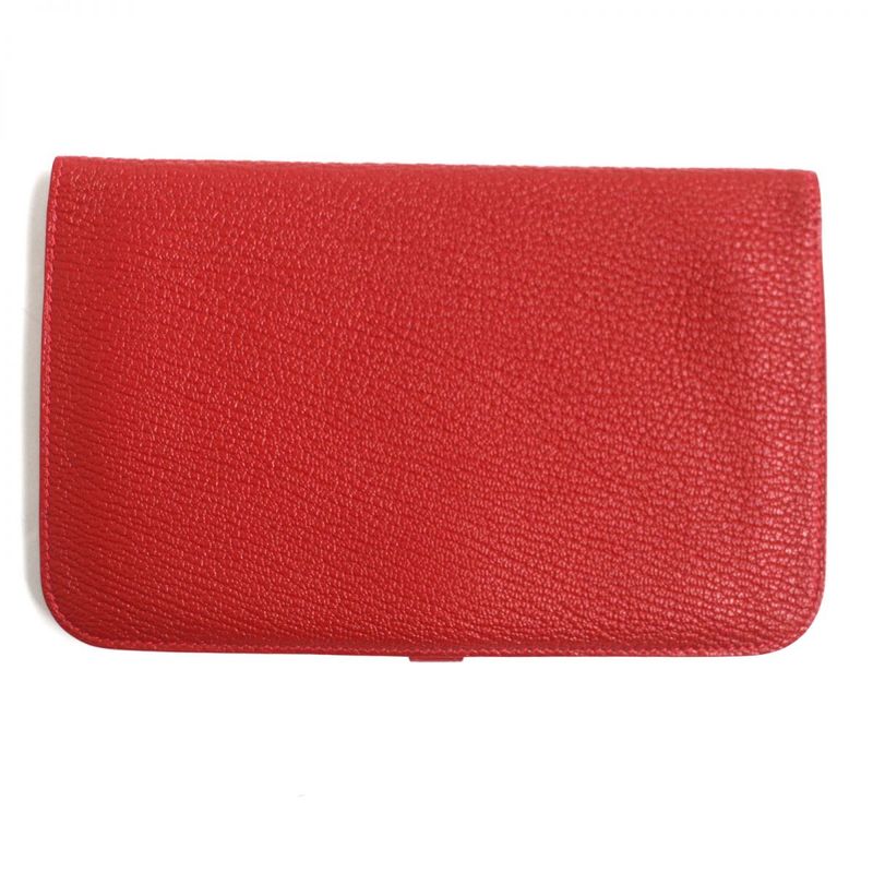  Hermes Dogon GM Serie Button Chevre Mizor Leather Wallet / Bifold Long Wallet