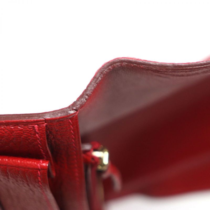  Hermes Dogon GM Serie Button Chevre Mizor Leather Wallet / Bifold Long Wallet