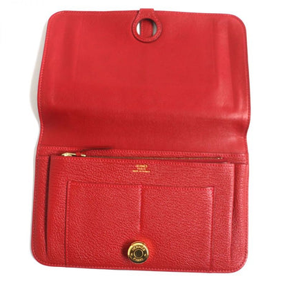  Hermes Dogon GM Serie Button Chevre Mizor Leather Wallet / Bifold Long Wallet