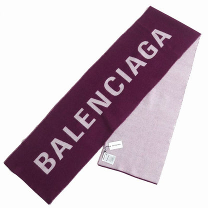 Balenciaga 512732 Jacquard Wool With Logo Purple And Gray Made In