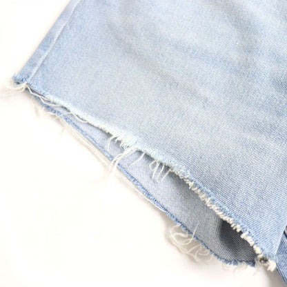 Gucci X The North Face 21SS 640399 Leather Washed Denim Shorts With Logo Patch