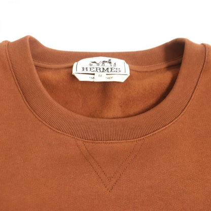 23ss Hermes Chevaux En Symmetry Leather Patch Sweatshirt Brown M Men's Made In