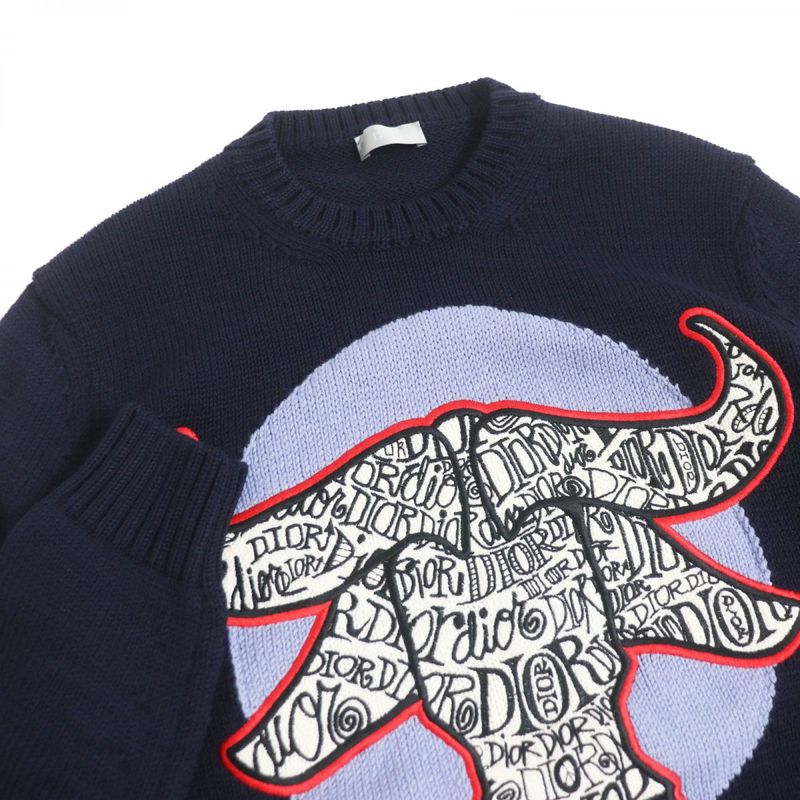 21ss DIOR Homme X Shawn Stussy DIOR AND Shawn BULL Logo Embroidery Long Sleeve