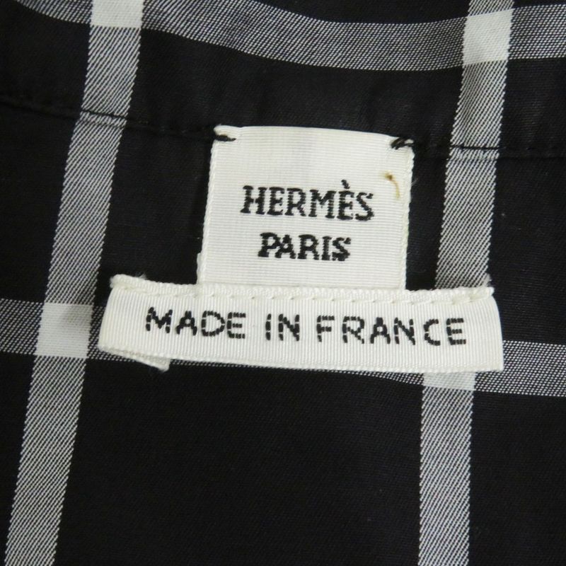 Hermes Window Pen Cuff Serie Buttons Silver Hardware Logo Embroidery Blouson