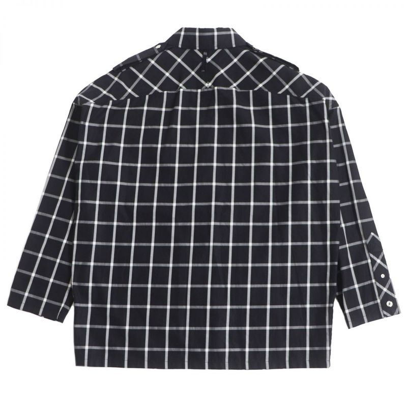 Hermes Window Pen Cuff Serie Buttons Silver Hardware Logo Embroidery Blouson