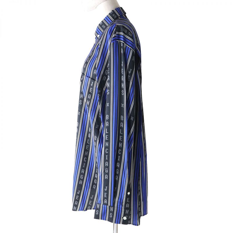 20SS Balenciaga Wardrobe 658956 Logo Stripe Pattern 100% Rayon Long
