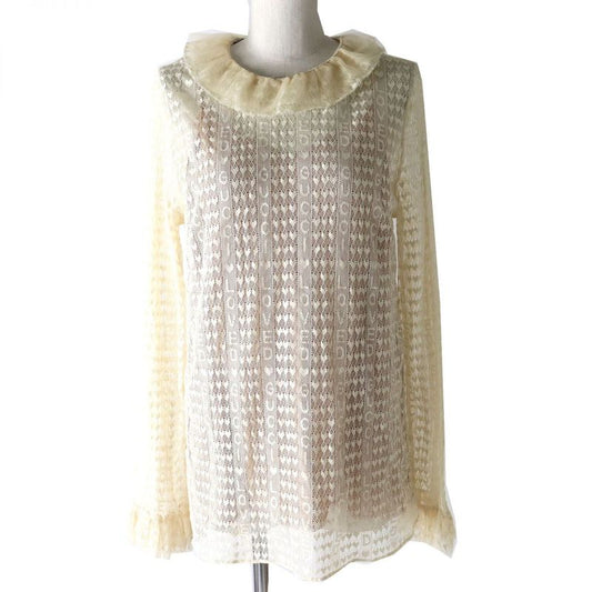 Gucci Loved Lace Top With Inner Camisole Light Beige 44 Made In Italy