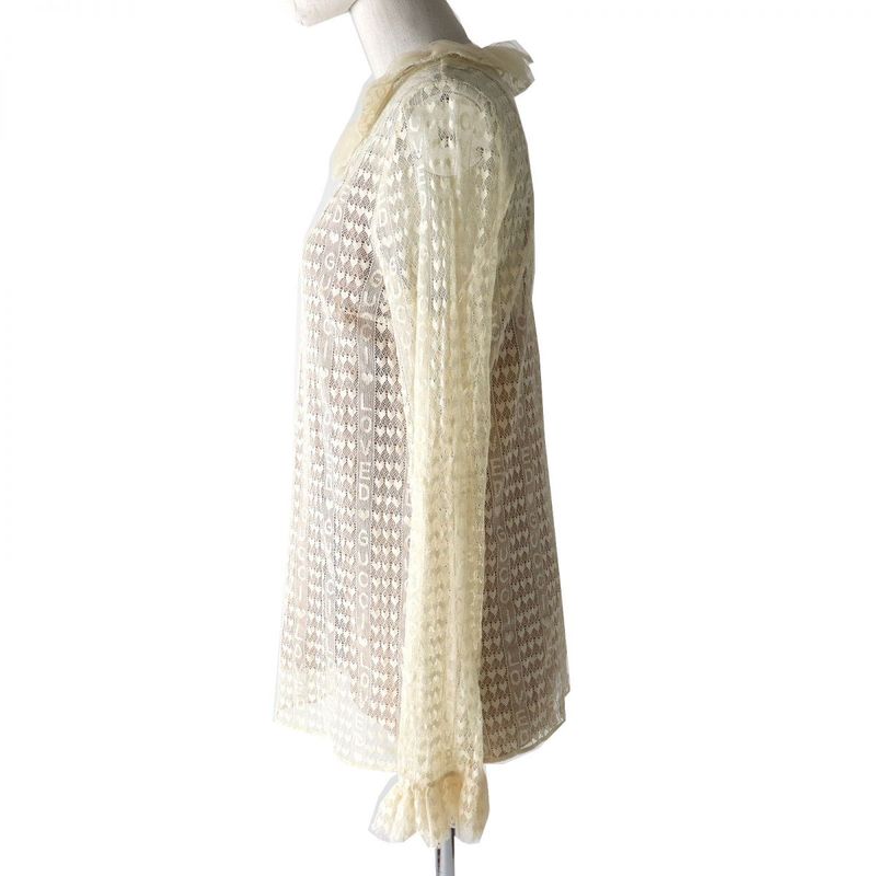 Gucci Loved Lace Top With Inner Camisole Light Beige 44 Made In Italy