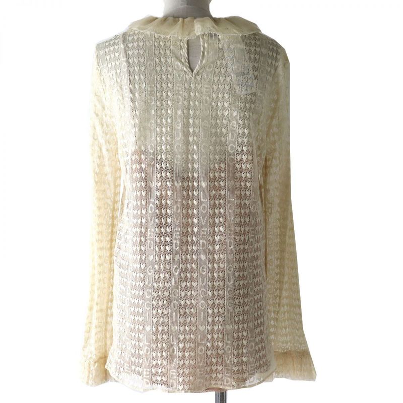 Gucci Loved Lace Top With Inner Camisole Light Beige 44 Made In Italy