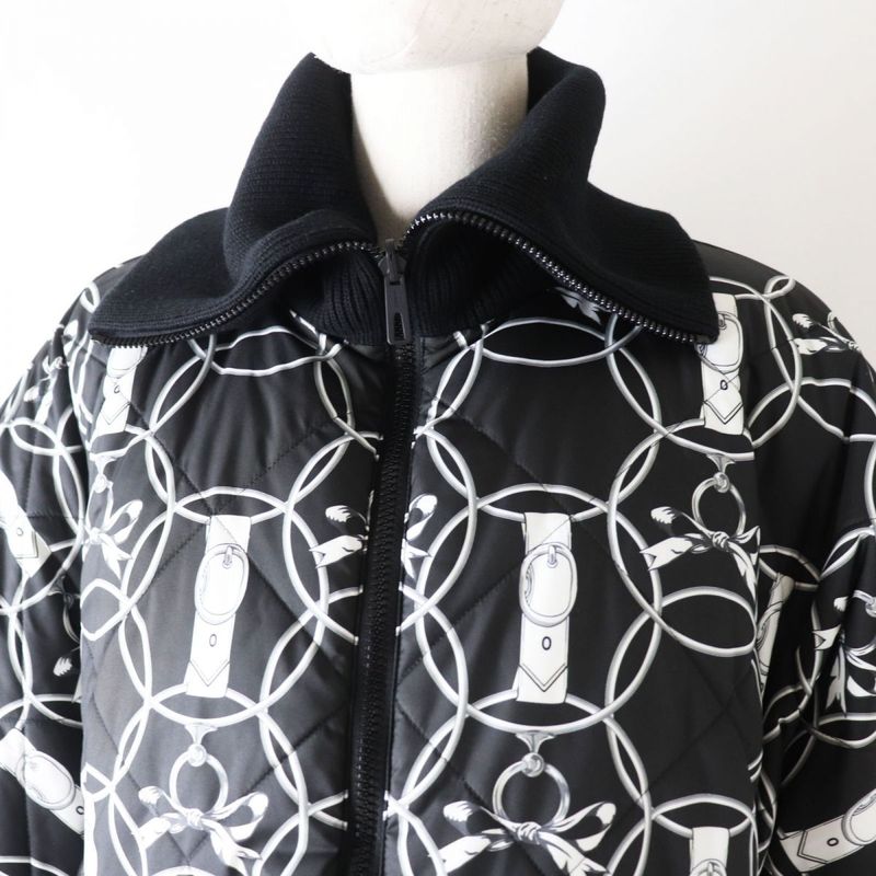 22 Hermes 2h0160d4 Women's Feather Canvas Quilted Reversible