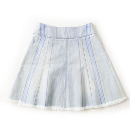 CHANEL P58766 Women's A-line/trapezoid Cut-off Denim Skirt