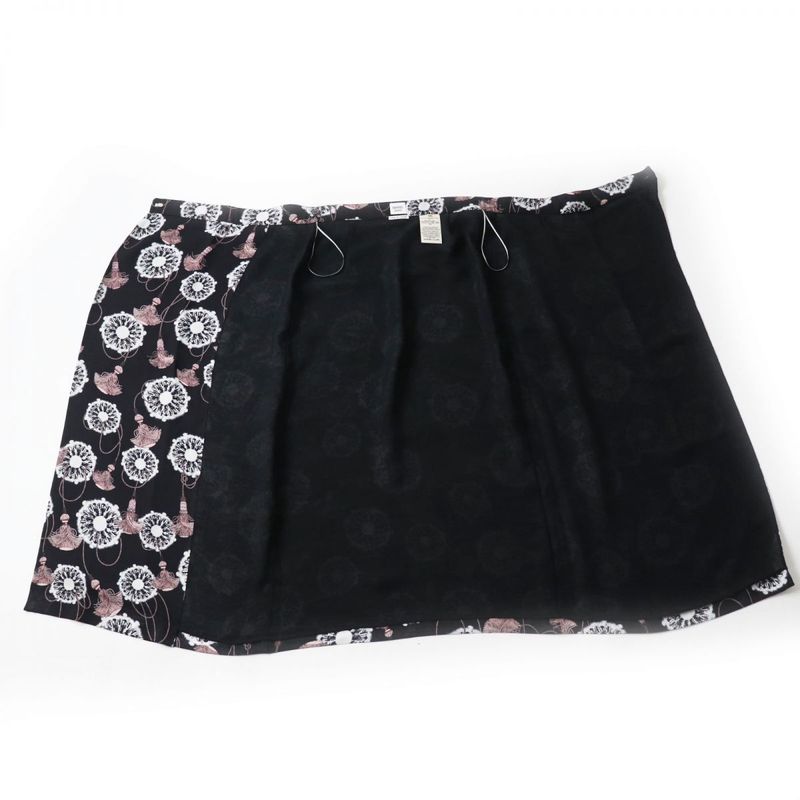 Hermes 22SS Hermes 2e0312dz Liquetis Aquarelle Long Length Wrap Skirt Black