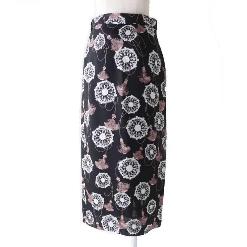 Hermes 22SS Hermes 2e0312dz Liquetis Aquarelle Long Length Wrap Skirt Black