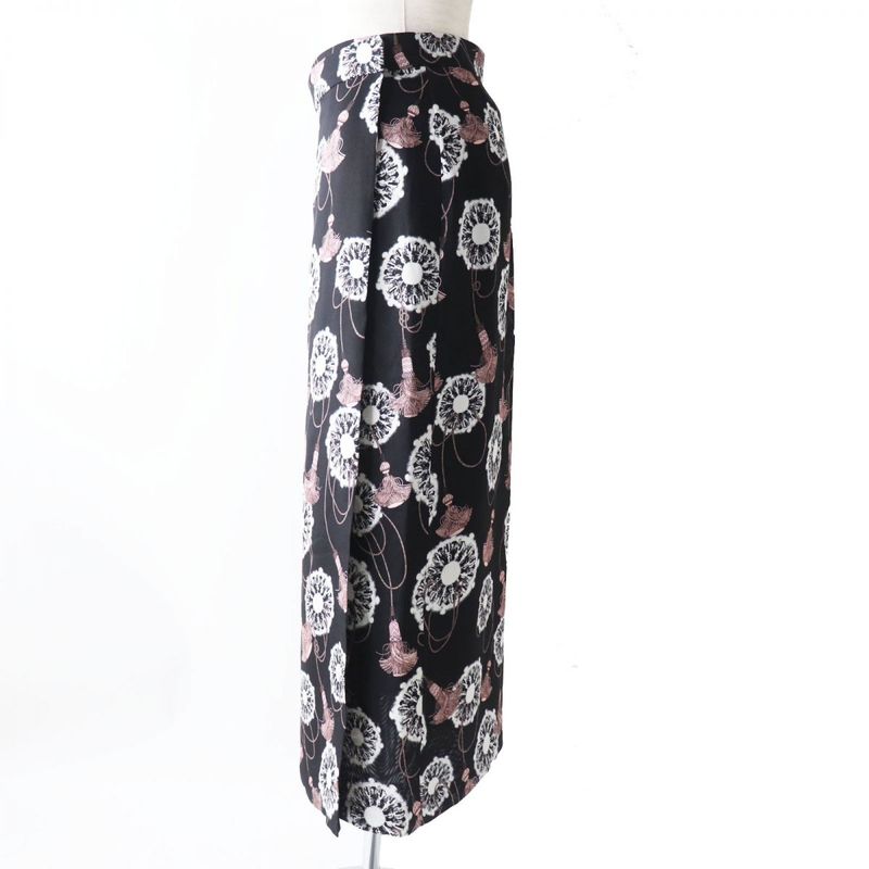 Hermes 22SS Hermes 2e0312dz Liquetis Aquarelle Long Length Wrap Skirt Black