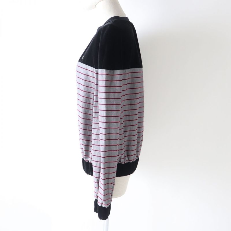 CHANEL 22AW P73405 Coco Mark Velvet Switch Sweatshirt With