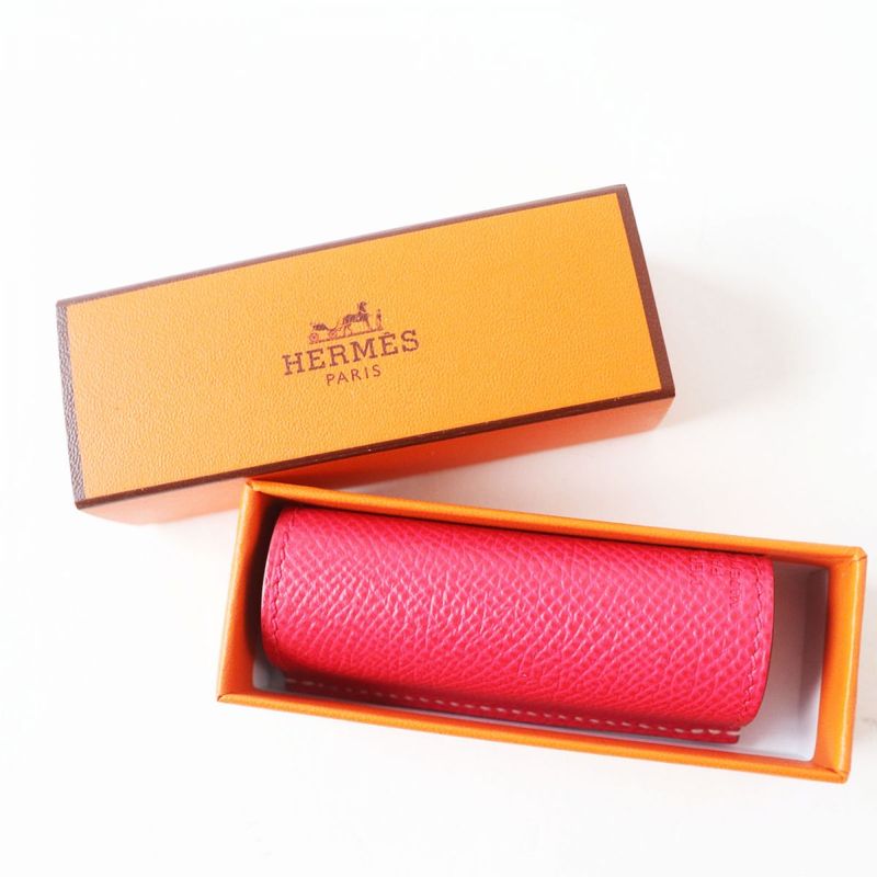 Hermes Rouge Hermes Lipstick Case Vaux-epson Rose Extreme Stamped Y
