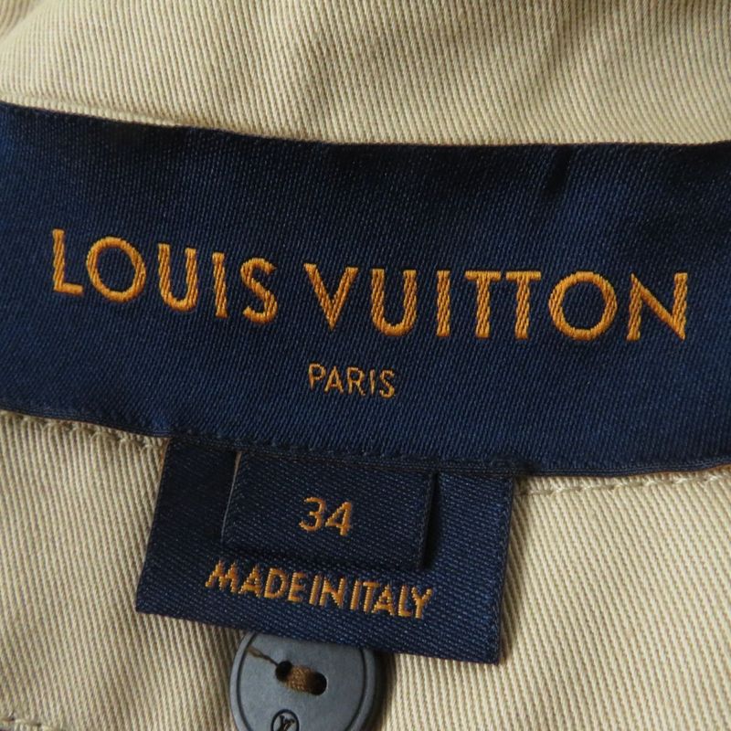 Hermes LV Louis Vuitton Fi0x24tix Monogram Pattern Trench Coat With Wool