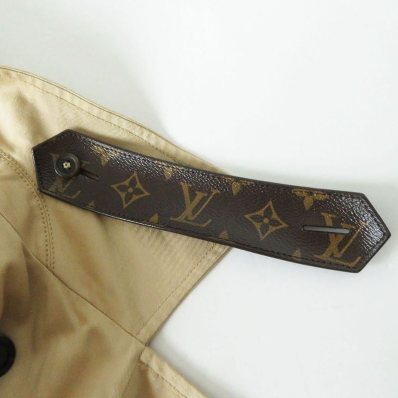 Hermes LV Louis Vuitton Fi0x24tix Monogram Pattern Trench Coat With Wool