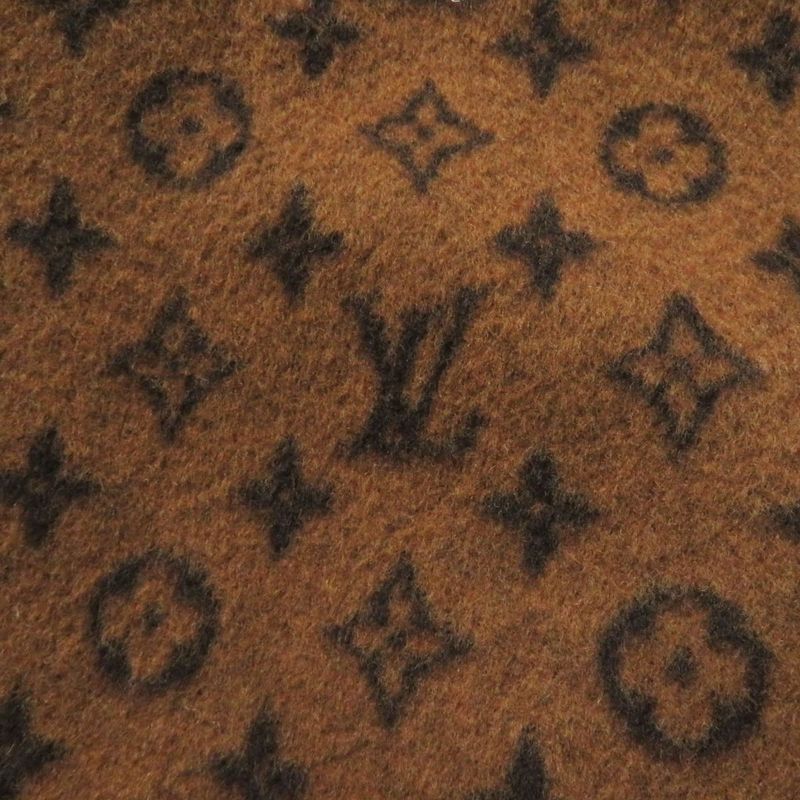 Hermes LV Louis Vuitton Fi0x24tix Monogram Pattern Trench Coat With Wool