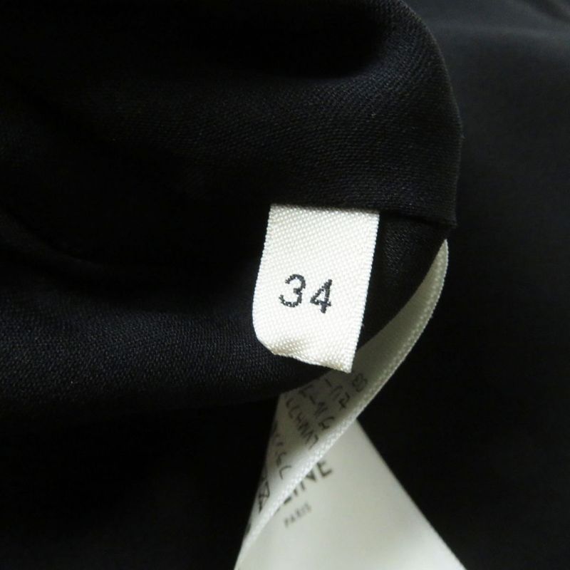 Hermes French Celine 2r412865c Fluid Dress/dress With Cap Sleeves Black 34