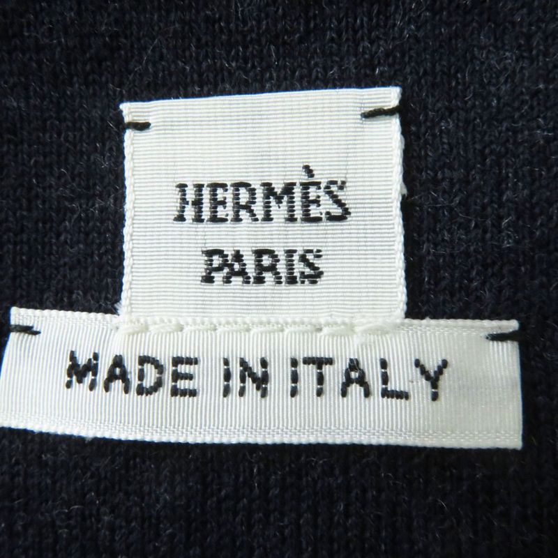 Hermes Serie Button Lamb Leather Use Short Sleeve Knit
