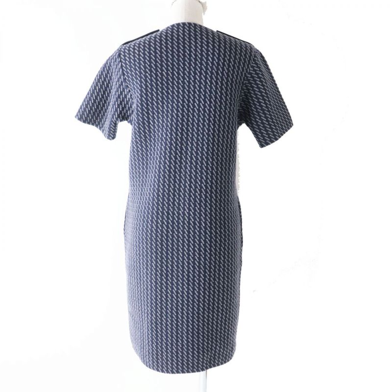 Hermes Serie Button Lamb Leather Use Short Sleeve Knit