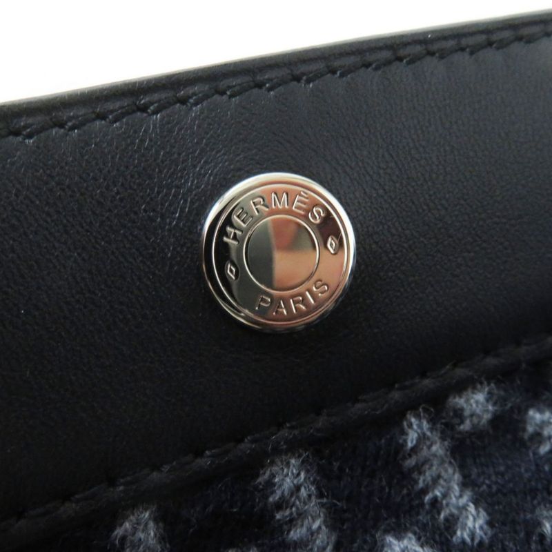 Hermes Serie Button Lamb Leather Use Short Sleeve Knit