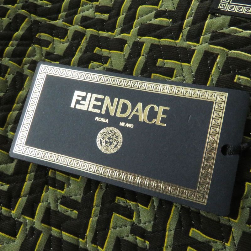 Unused Fendi X Versace Fendace 22SS Fj7259 100% Silk Bomber Jacket