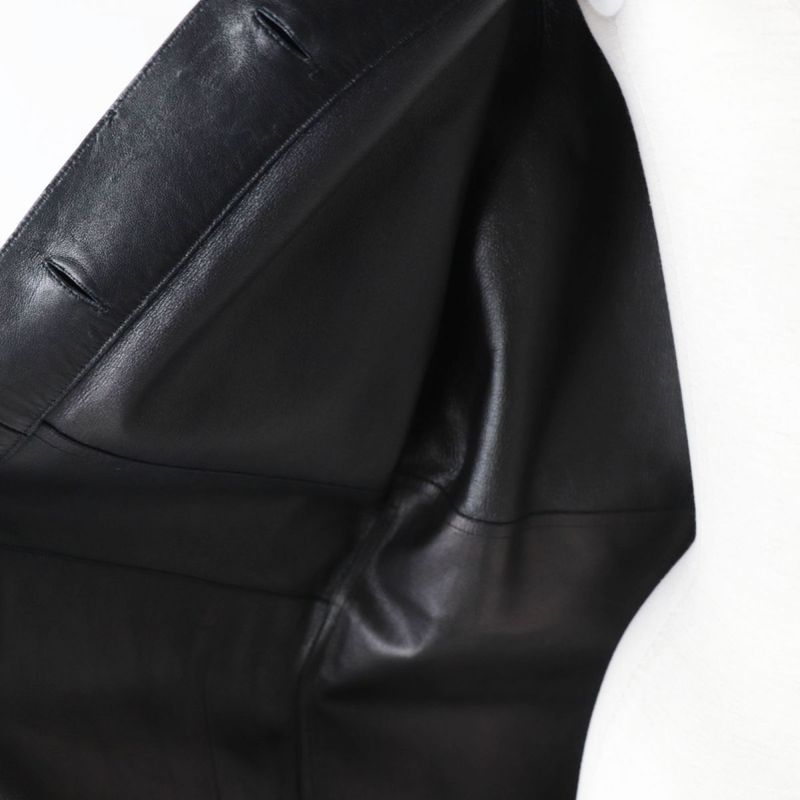 Hermes French Hermes 2020 Women's Belted Serie Button Lamb Leather Long