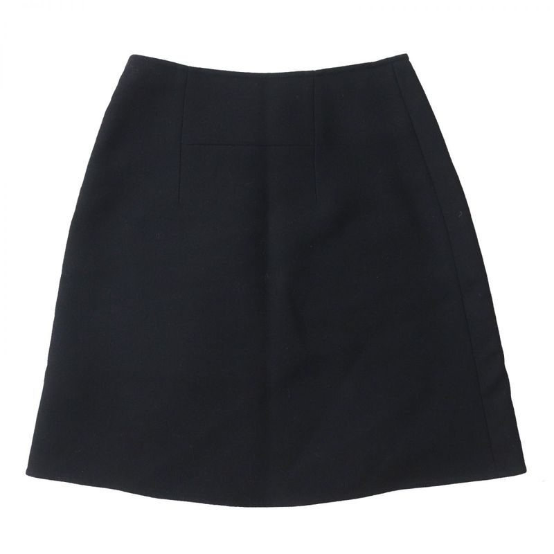 Hermes Women's Wool Knee-length A-line/trapezoid Skirt Black None Size